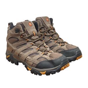 Merrell Mens Moab 2 Mid Vent Olive Hiking Boots J06045W Sz 9.5w Vibram (HF32)